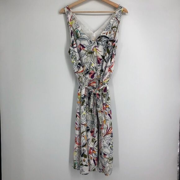 A NEW DAY Sleeveless Floral Midi Dress Tie Waist - Picture 2 of 11